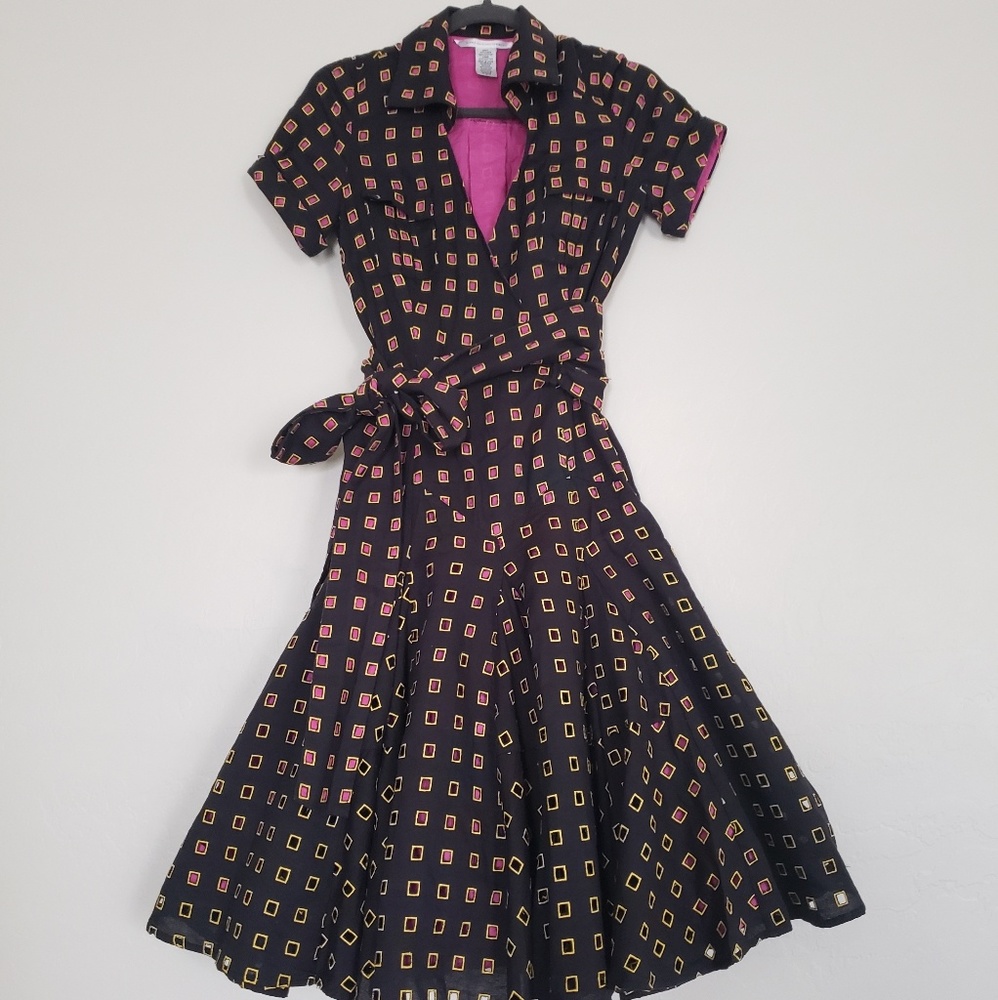 DVF Retro Pin Up Flair Skirt Dress